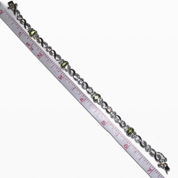 PERIDOT GOLDTONE TENNIS BRACELET - Picture 4 of 4
